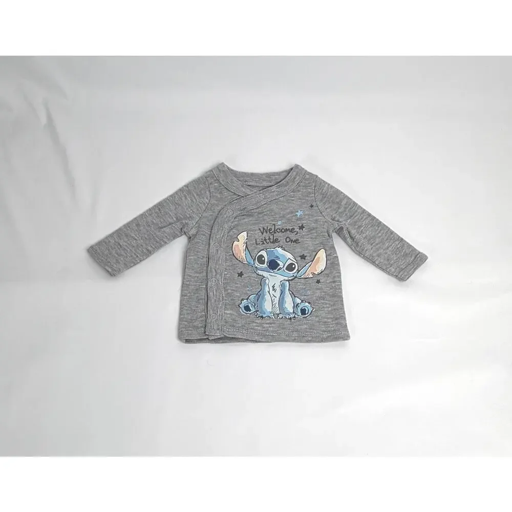 Disney Baby Stitch 6 Pc Newborn Outfit Lot Bodysuits Sleepers 0-3M EUC Disney